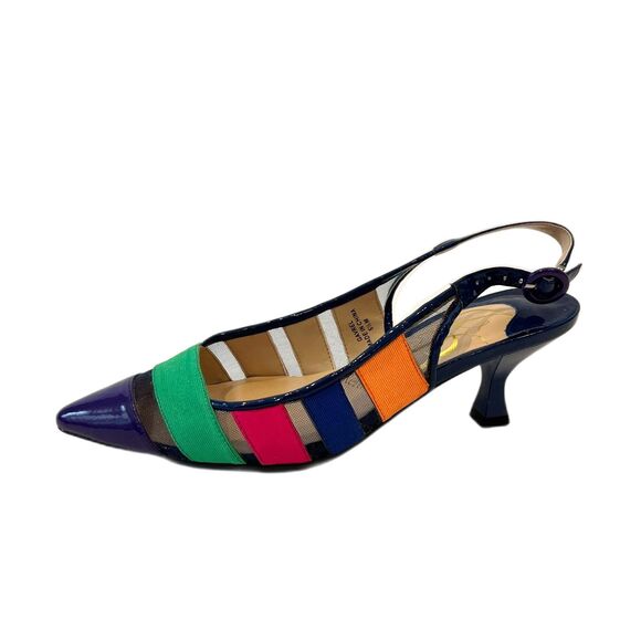 J.Renee Gavrel Multicolor Heels Slingback Size 5 1/2 Pointed Toe - Picture 2 of 11